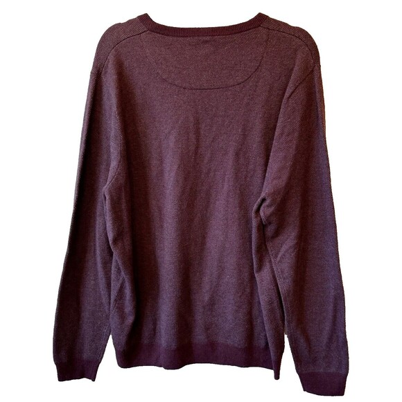 Nordstrom Mens Shop Sweater XL Wool Blend Maroon Long Sleeve - Picture 2 of 9